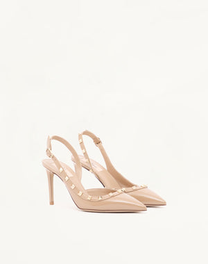 Décolleté Slingback Rockstud In Vernice 85Mm