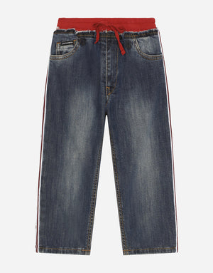 STRETCH DENIM JOGGING PANTS