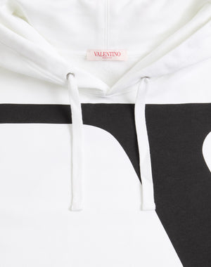 Felpa In Cotone Con Stampa V Logo Signature