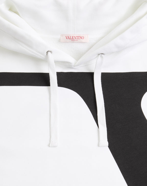 Felpa In Cotone Con Stampa V Logo Signature