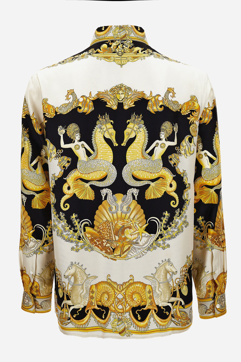 Informal Shirt In Silk Twill  Coral Theatre Print
