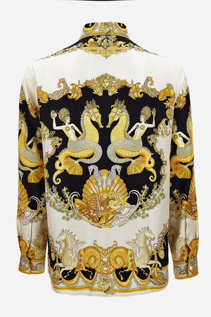 Informal Shirt In Silk Twill  Coral Theatre Print