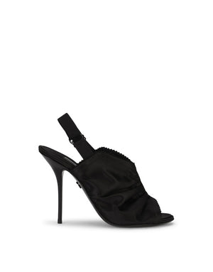 SATIN SLINGBACKS WITH CORSET-STYLE FASTENING