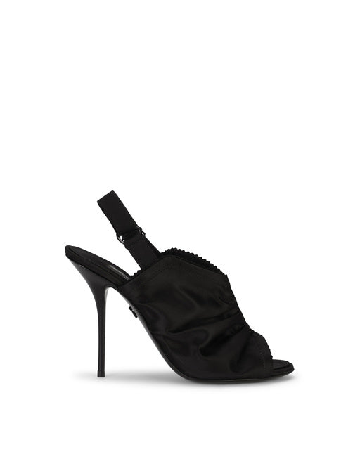 SATIN SLINGBACKS WITH CORSET-STYLE FASTENING