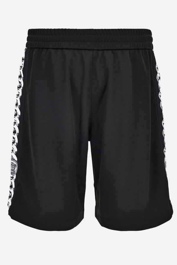 Sweatpant In Compact Techno Jersey Fabric-Chain Print Inserts