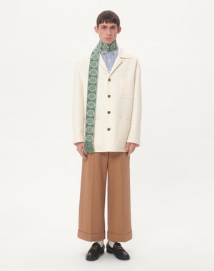 Pantalone In Gabardina Di Cotone Con Risvolto