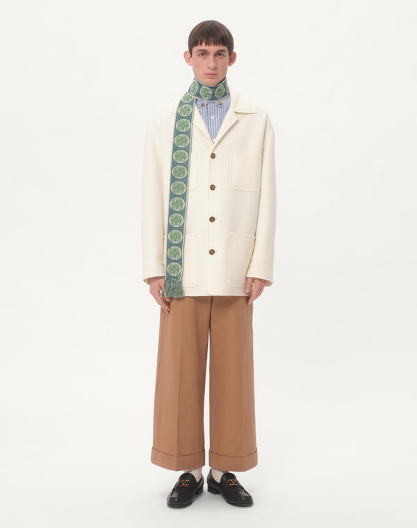 Pantalone In Gabardina Di Cotone Con Risvolto