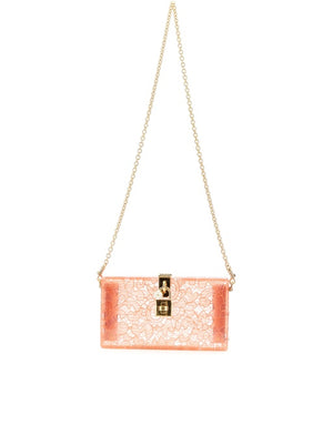 DOLCE BOX CLUTCH IN PLEXIGLASS AND LACE