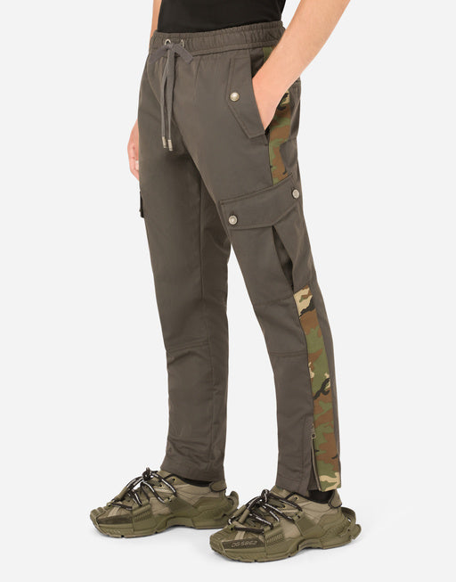 COTTON JOGGING PANTS WITH CAMOUFLAGE BANDS