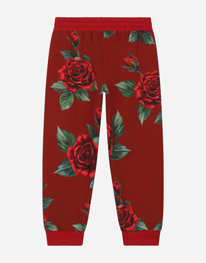 JERSEY JOGGING PANTS WITH ROSE PRINT