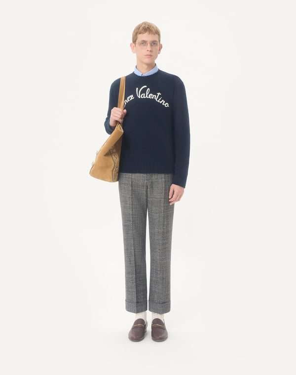 Maglione Girocollo In Lana Con Ricamo Chez Valentino