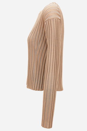 Knit Sweater In Ribs Lurex Blend