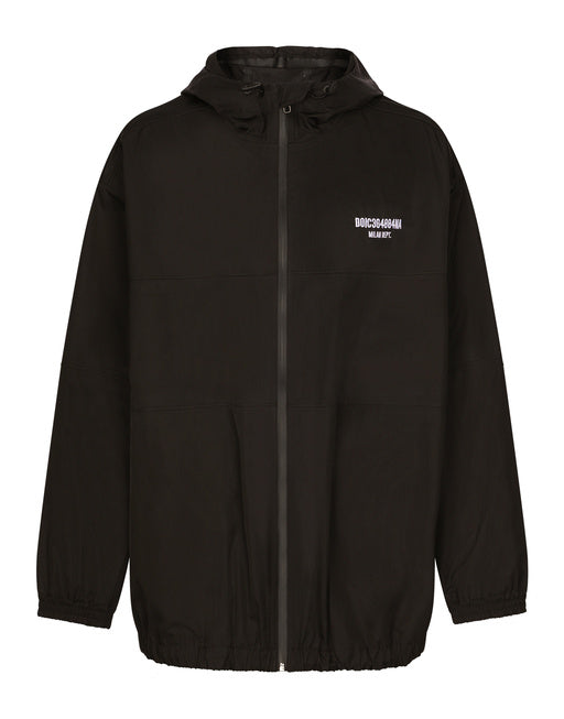 HOODED NYLON JACKET WITH DGVIB3 PATCH