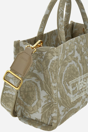 Athena Small Tote In Embroidery Jacquard  Barocco-Calf Leather