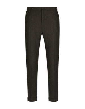 STRETCH WOOL PANTS WITH RE-EDITION LABEL
