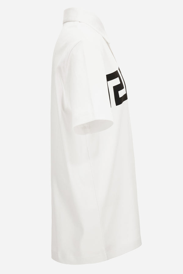 Polo In Jersey Fabric-Greca Print