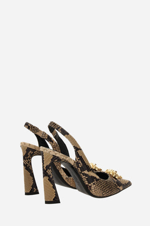 La Medusa Sling Back  In Printed Python Calf Leather