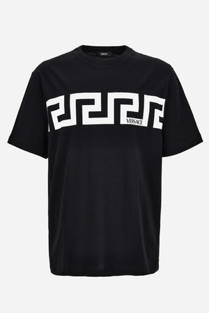 T-Shirt In Cotton Jersey-Greca Print