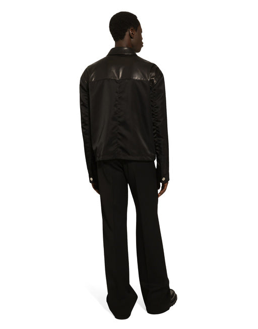 LEATHER AND FABRIC JACKET