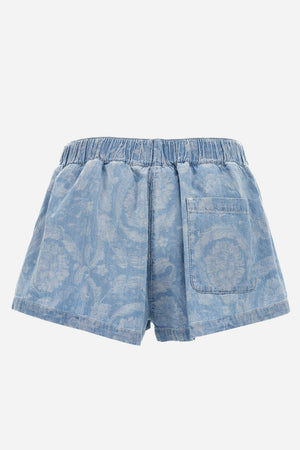 Short Denim In Chambray Jacquard Barocco Boston