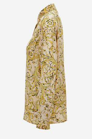 Formal Shirt In Crepe De Chine Barocco Cheeta Allover  Print