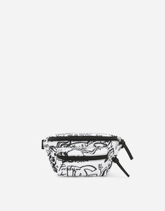NYLON BELT BAG WITH GRAFFITI PRINT