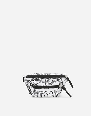 NYLON BELT BAG WITH GRAFFITI PRINT