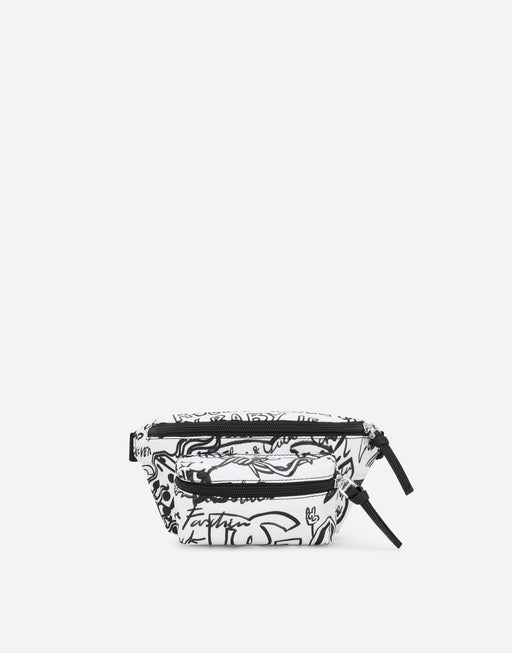 NYLON BELT BAG WITH GRAFFITI PRINT