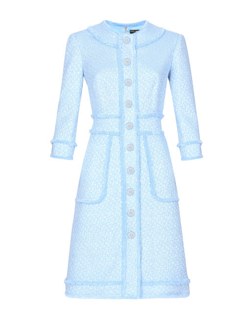 RASCHEL TWEED A-LINE SHIRT DRESS