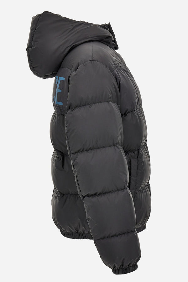 Down Jacket/Vest In Plain Technical Fabric + Versace Print