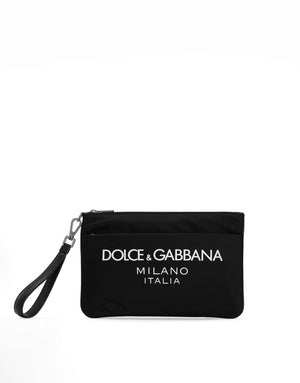 NYLON POUCH WITH RUBBERIZED LOGO