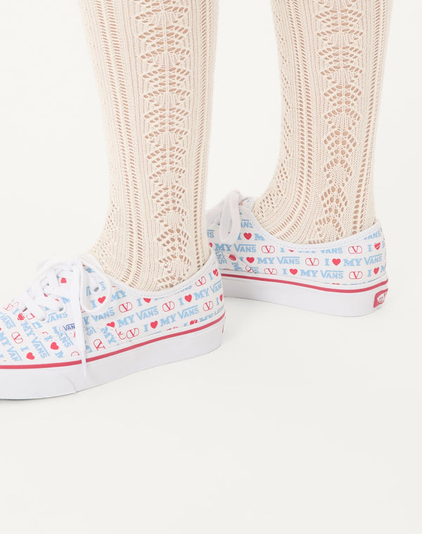 Sneaker Low-Top Valentino Garavani And Vans In Tessuto Con Stampa Valentino Vans Love
