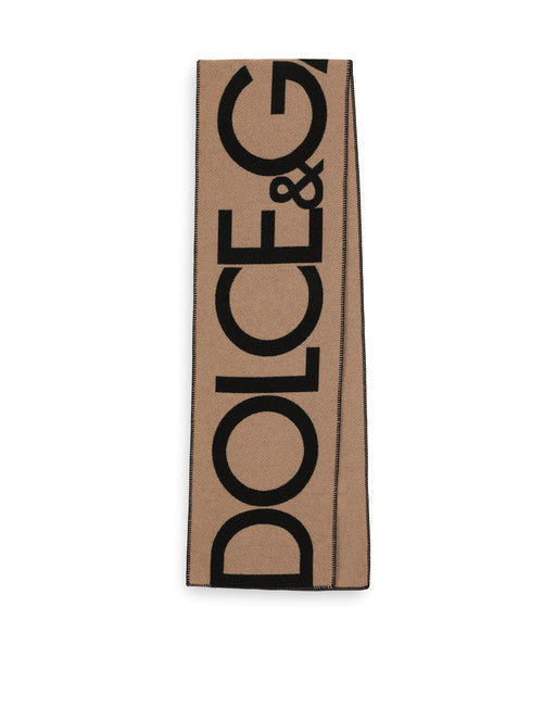 WOOL JACQUARD SCARF WITH DOLCE&GABBANA LOGO