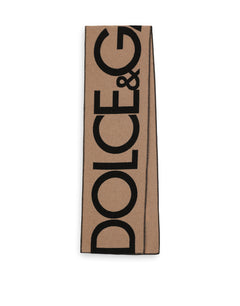 WOOL JACQUARD SCARF WITH DOLCE&GABBANA LOGO