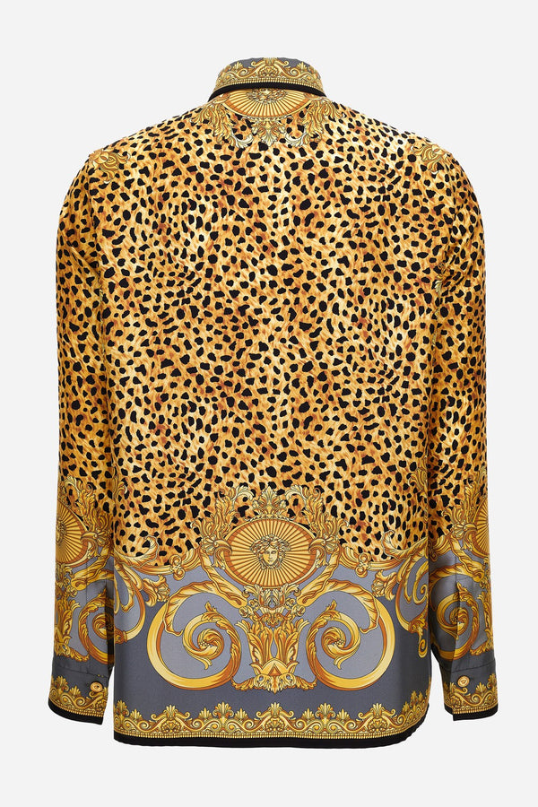 Formal Shirt In Silk Twill Print Cheetah Foulard