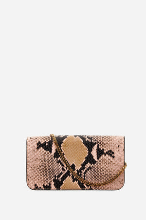 Virtus Mini Chain Crossbody In Printed Python Calf Leather
