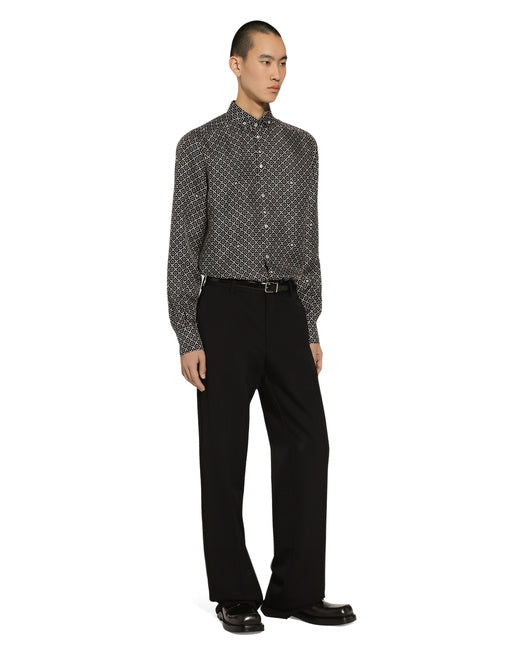 SILK MARTINI-FIT SHIRT WITH TIE PRINT