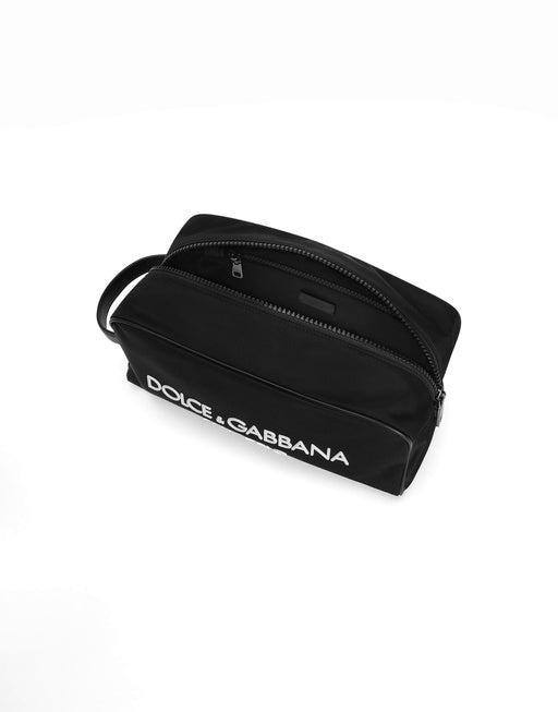 NYLON TOILETRY BAG WITH RUBBERIZED LOGO