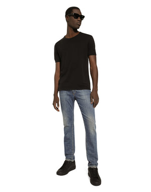 SLIM-FIT STRETCH BLUE DENIM JEANS
