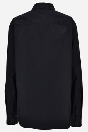 Informal Shirt In Plain Poplin Fabric-Printed Inserts