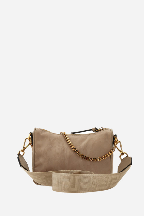 Icon Nylon Hobo Bag In Nylon Jacquard-Calf Leather