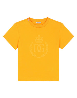 JERSEY T-SHIRT WITH DG LAUREL AND CROWN PRINT