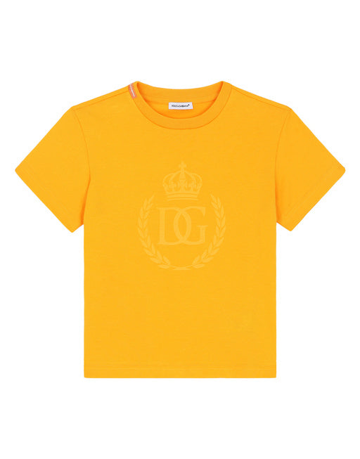 JERSEY T-SHIRT WITH DG LAUREL AND CROWN PRINT