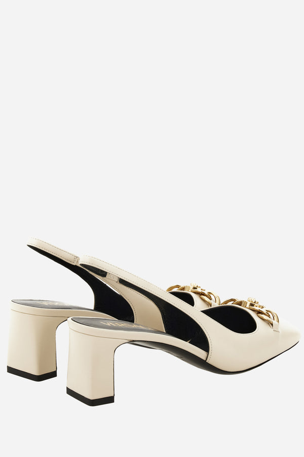 Icon Chain Sling Back  In Calf Leather