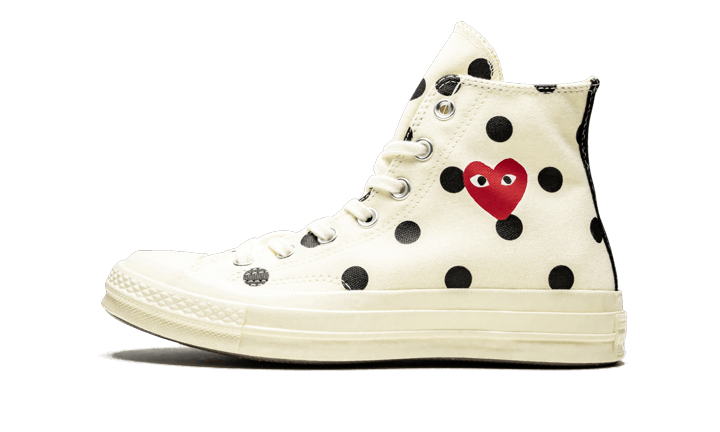 Converse Chuck Taylor All-Star 70s Hi Comme des Garçons PLAY Polka Dot White - 157251C