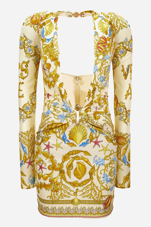 Cocktail Dress In Underwater Barocco Foulard On Responsible Viscose Liquid Jersey
