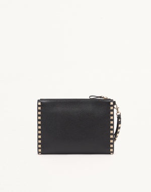 POUCH ROCKSTUD IN VITELLO GRANATO