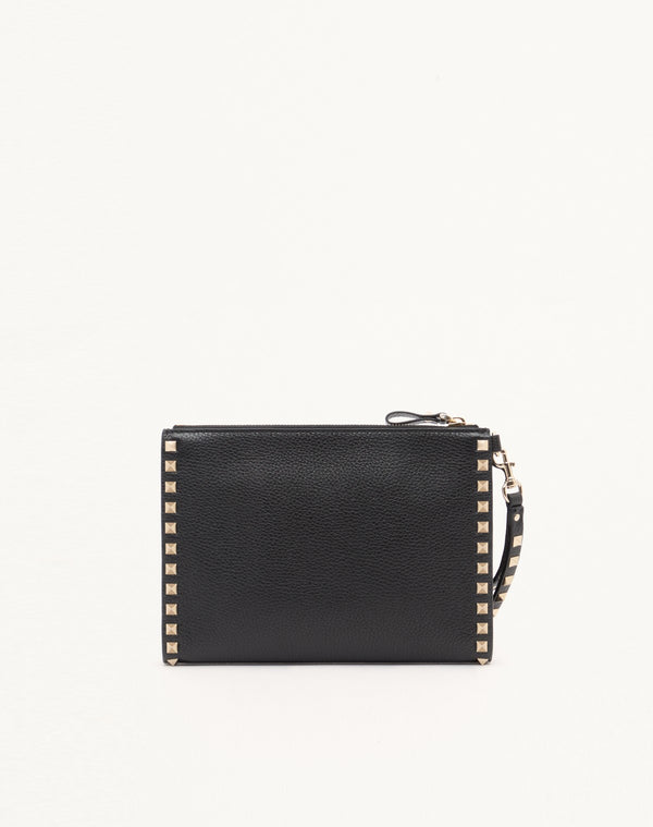 POUCH ROCKSTUD IN VITELLO GRANATO