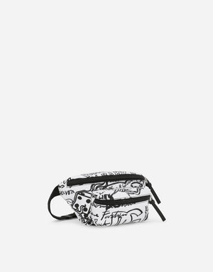NYLON BELT BAG WITH GRAFFITI PRINT