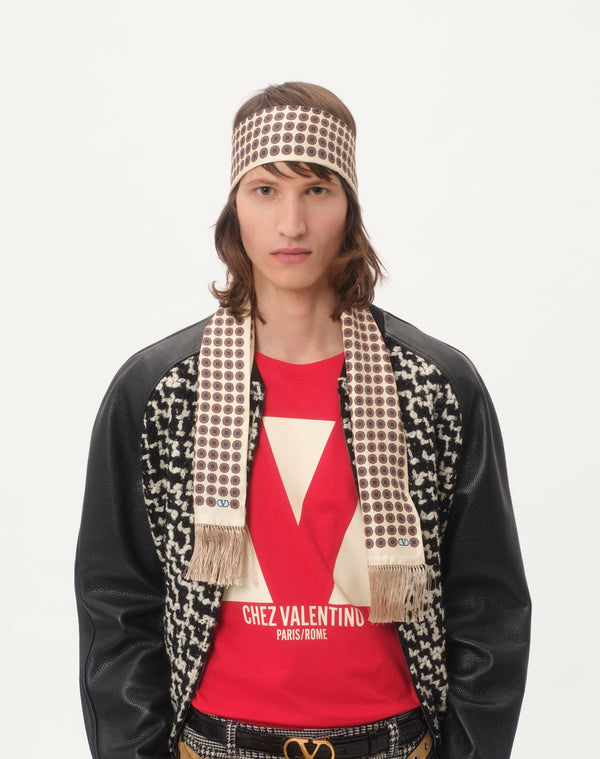 T-Shirt In Cotone Con Stampa Chez Valentino